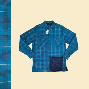 90s M quilt-lined flannel, vintage 1990s Alpine Trail flannel shirt jacket, NOS